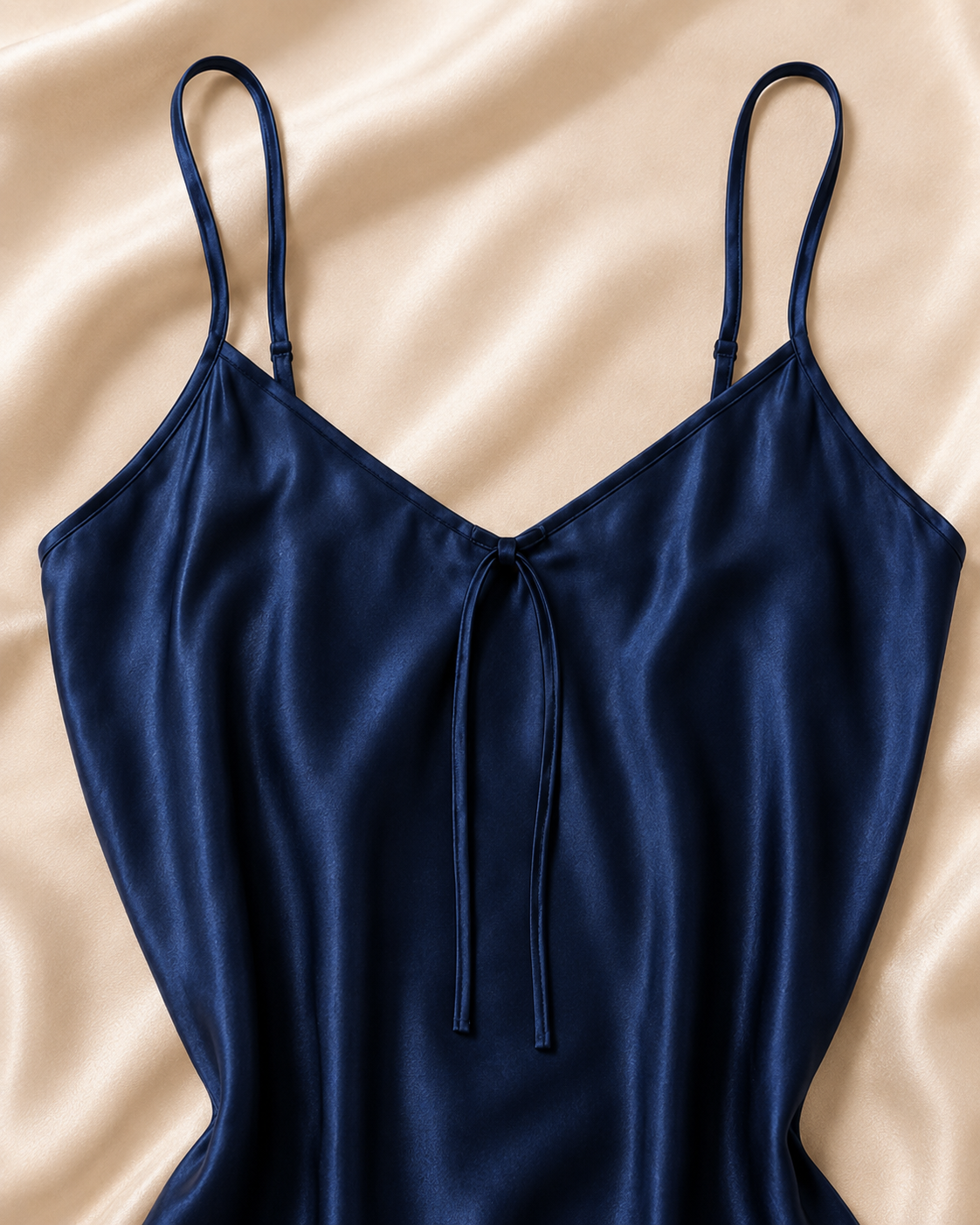 Bleu Nuit Satin Slip Dress