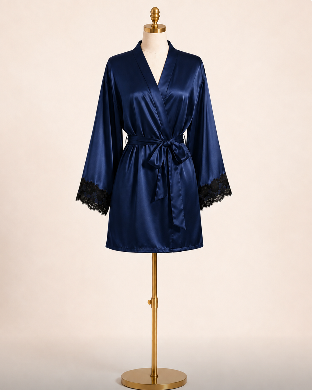 Nuit Bleue Satin Robe