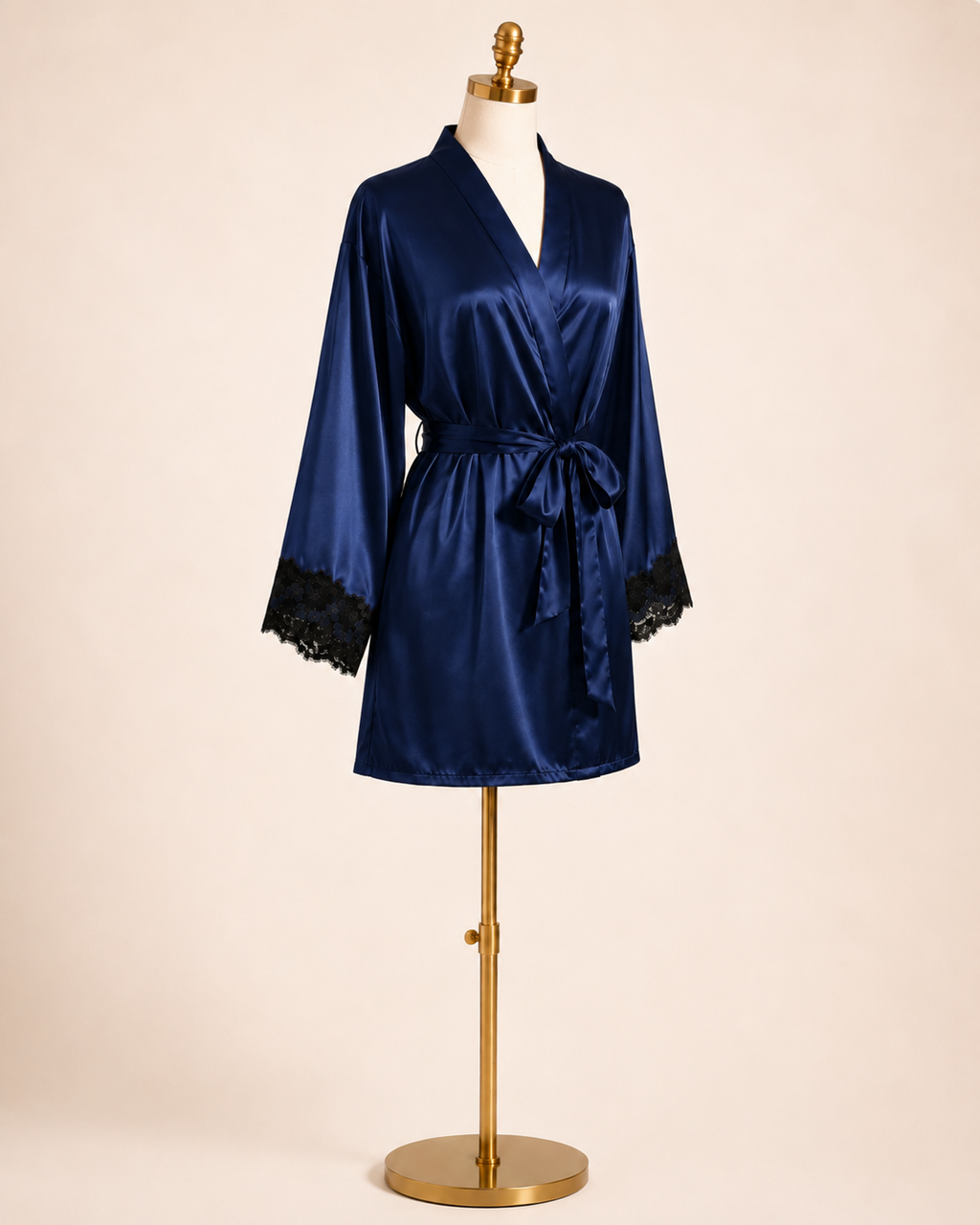 Nuit Bleue Satin Robe
