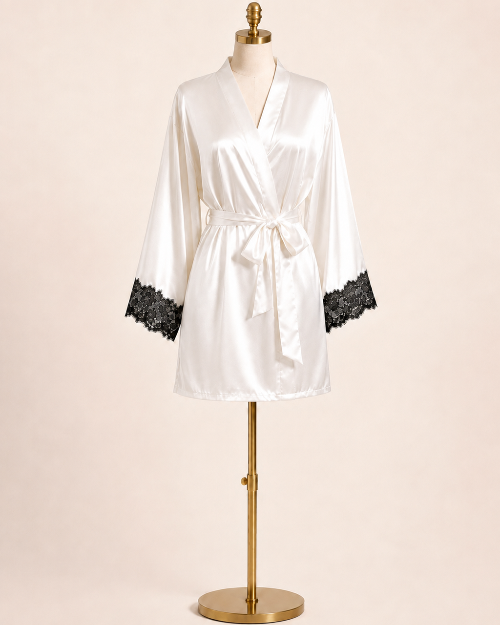 Blanc Nuit Satin Robe