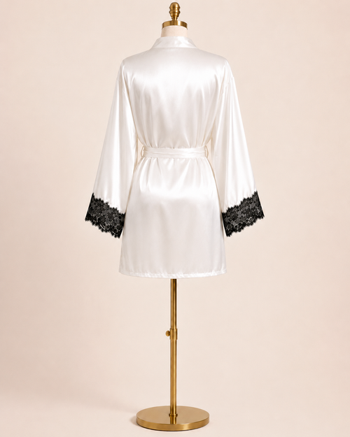 Blanc Nuit Satin Robe