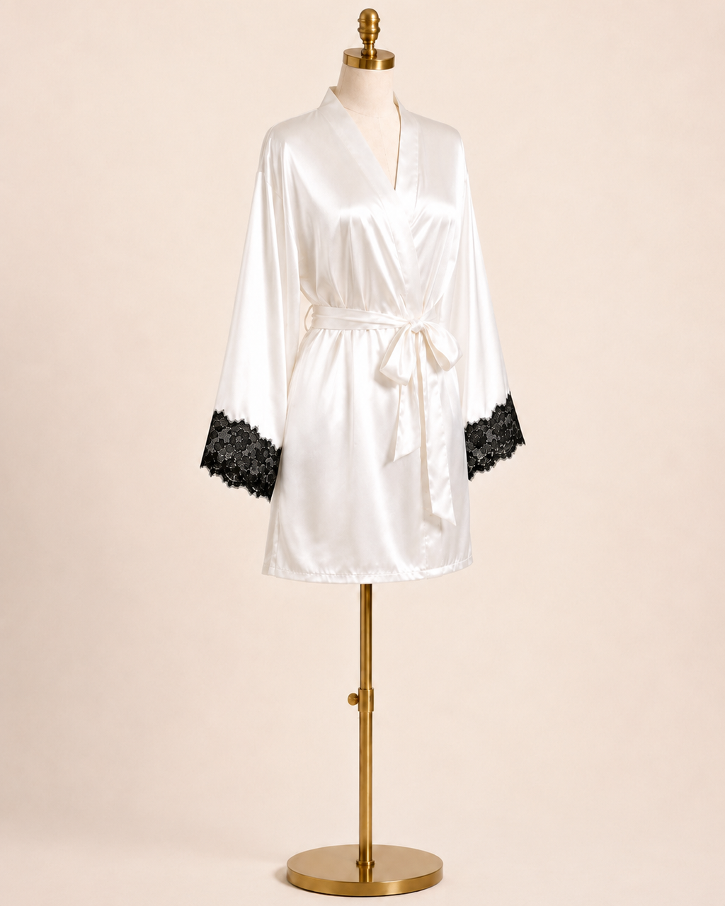 Blanc Nuit Satin Robe