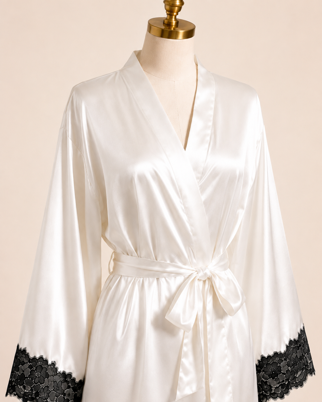 Blanc Nuit Satin Robe
